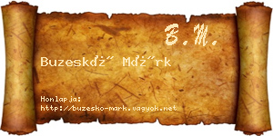 Buzeskó Márk névjegykártya